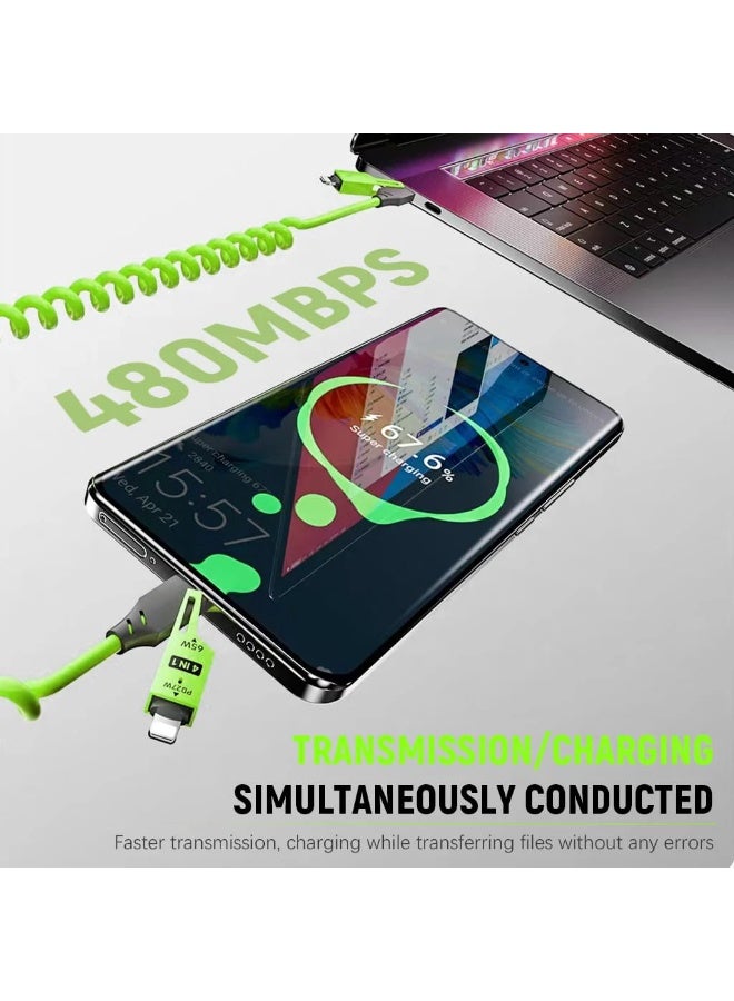 كابل USB-C 4 في 1 – USB-C و Lightning و USB-A – 65 واط PD - Image 3