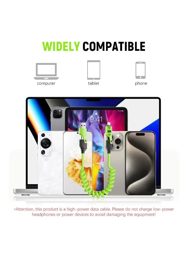 كابل USB-C 4 في 1 – USB-C و Lightning و USB-A – 65 واط PD - Image 2