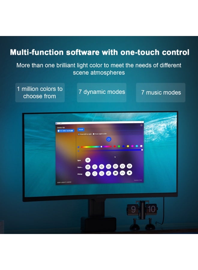 Kiboule 24 inch Gaming Monitor Light Backlight with Screen Color sync Effect Computer Monitor Compatible with Windows and MacOS Computers - Image 3