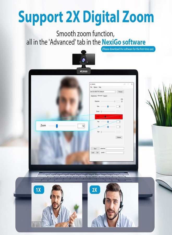 نيكسيجو كاميرا ويب NexiGo للأعمال بدقة 1080 بكسل مع ميكروفون مزدوج وغطاء للخصوصية، إصدار 2021 [مُطوّر]، كاميرا ويب USB عالية الدقة بالكامل، سهلة الاستخدام، مناسبة للتدريس عبر الإنترنت باستخدام Zoom/Skype/Teams، متوافقة مع أجهزة الكمبيوتر المحمولة وأجهزة Mac والكمبيوترات المكتبية. - Image 2