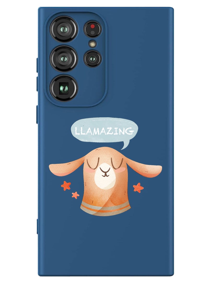 Theodor Protective Slim Fit Case Liquid Silicone Cover with Full Body Protection Anti-Scratch Shockproof Case For Samsung Galaxy S24 Ultra (Blue) - Llamazing lama  - Image 1