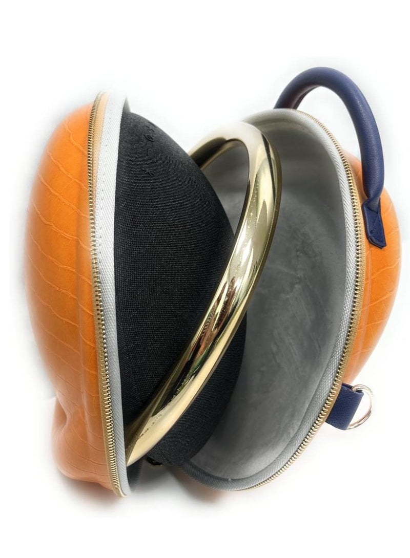 Angry Bull LEATHER TRAVEL BAG FOR HARMAN KARDON ONYX STUDIO 7 BLUETOOTH WIRELESS PORTABLE SPEAKER, HARD CARRYING STORAGE CASE (ORANGE) - Image 2
