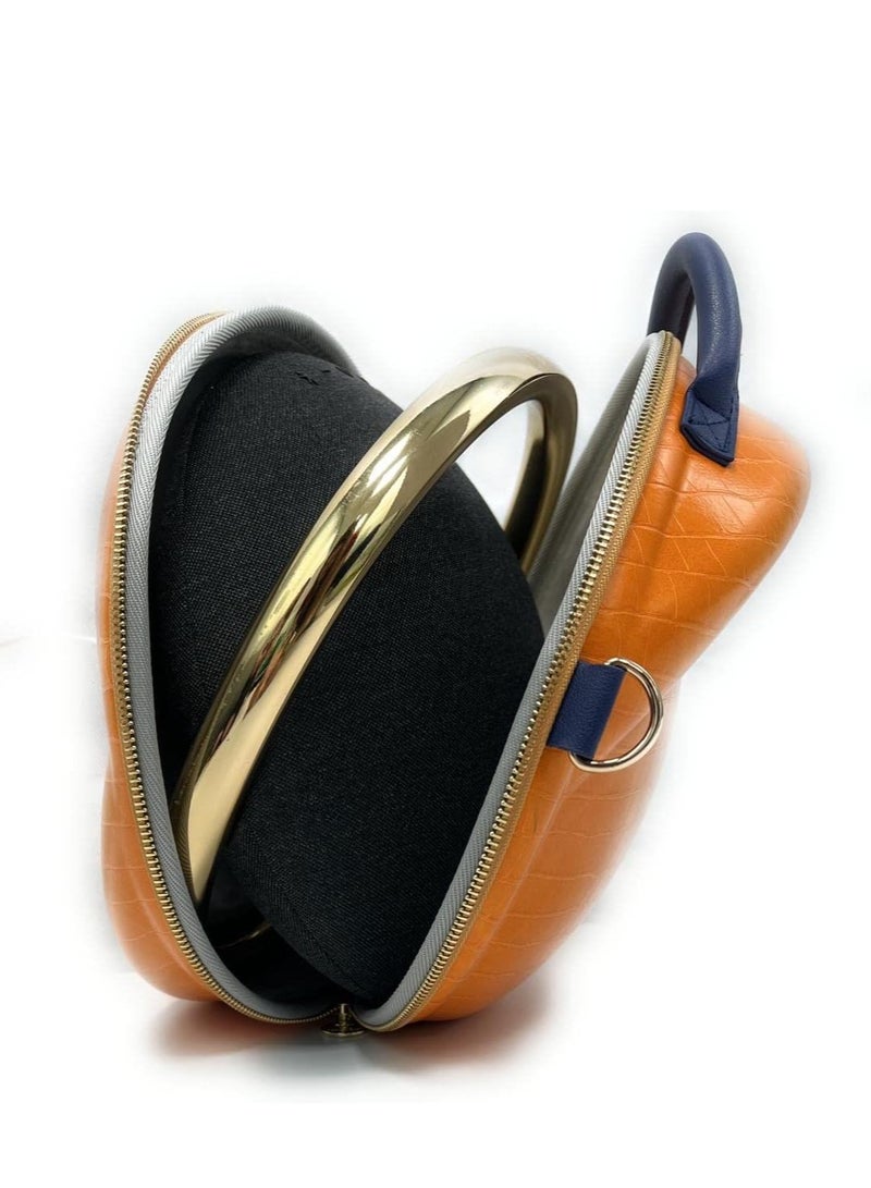 Angry Bull LEATHER TRAVEL BAG FOR HARMAN KARDON ONYX STUDIO 7 BLUETOOTH WIRELESS PORTABLE SPEAKER, HARD CARRYING STORAGE CASE (ORANGE) - Image 3