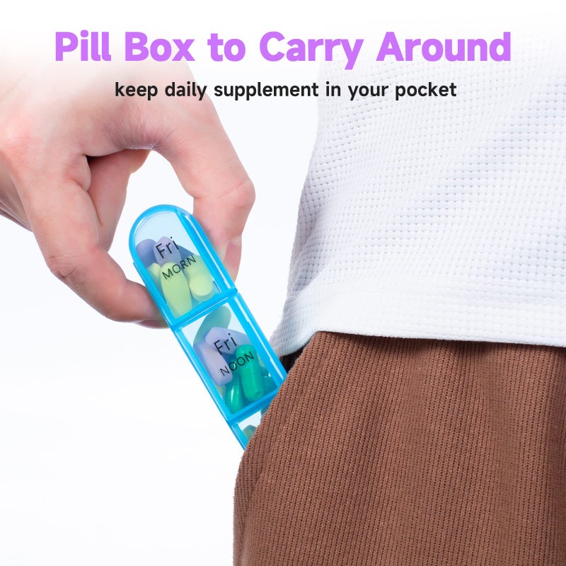 Daviky Weekly Pill Organizer 3 Times a Day, Travel Pill Organizer 3X a Day, Pill Box 7 Day, Daily Pill Box Organizer, Pill Cases Organizers 7 Day, Medicine Organizer to Hold Vitamins and Medication - Image 2