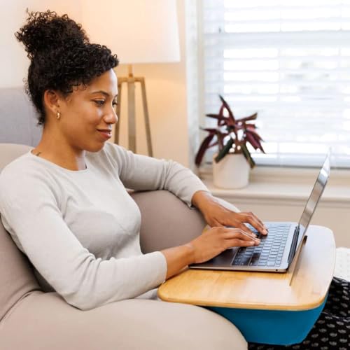 Yogibo Traybo 2.0 Lap Desk, Bamboo Top Lap Desk With Pillow for Laptop Built in Slot for Tablet or Phone, Lap Pad for Working, Reading, Writing, Lap Board, Dark Gray - Image 2