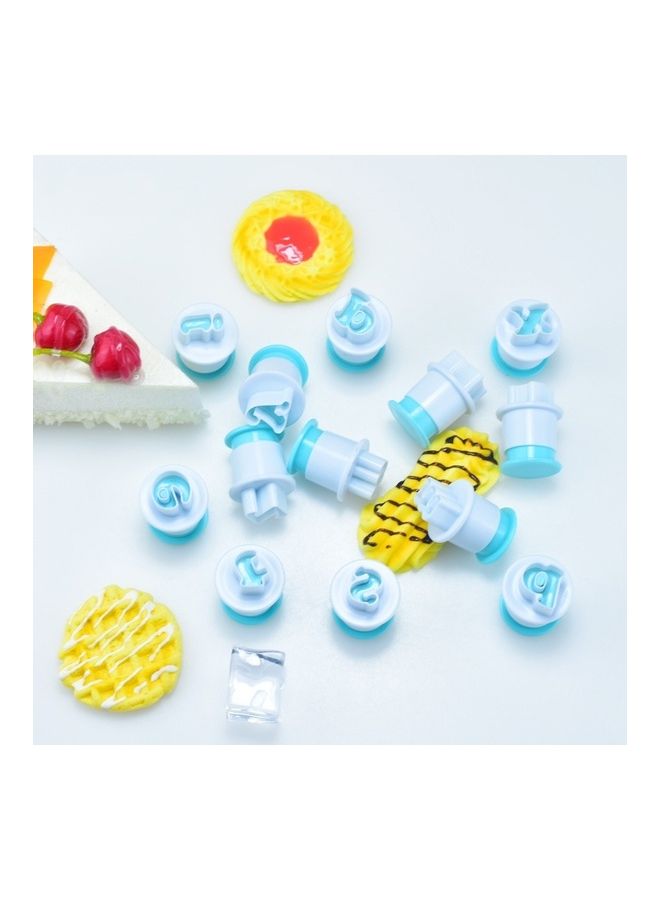 NIBEMINENT 2 Sets Alphanumeric Biscuit Press Mold White/Blue - Image 2