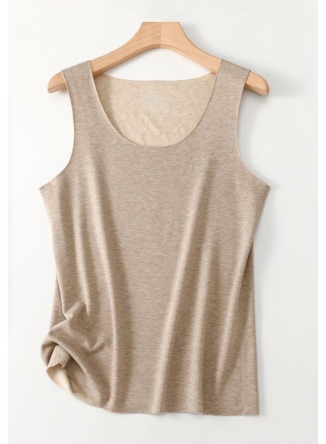 NIBEMINENT Men's Seamless Fleece - lined and Thickened Thermal Vest, Sleeveless Waistcoat, Base Layer Top, Underwear, Single - pie - Image 1