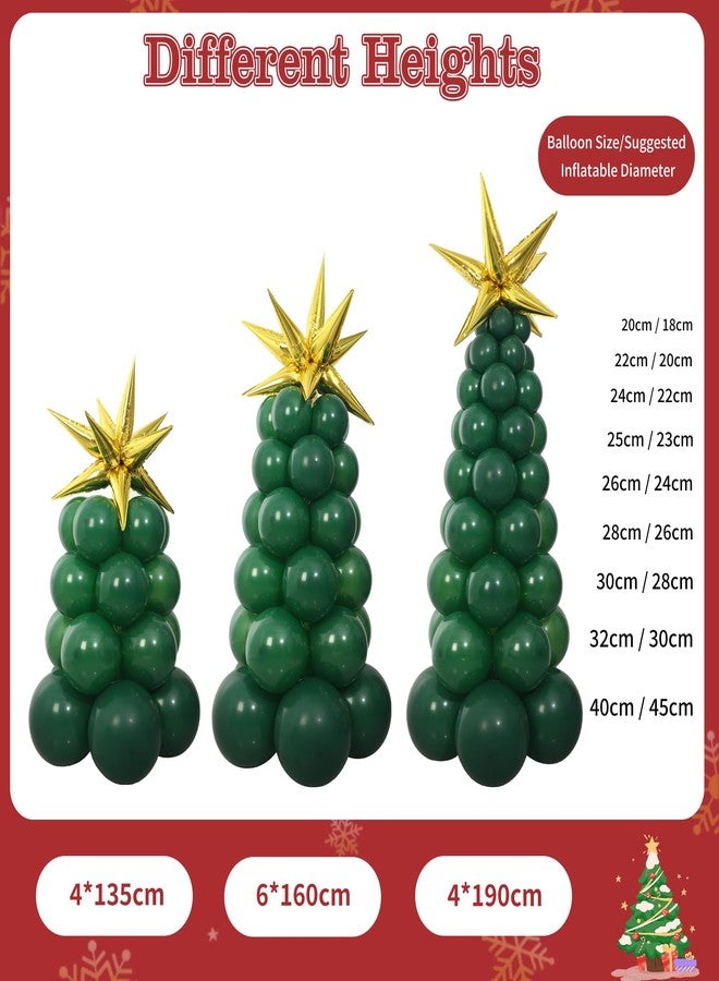 كيرين طقم قوس بالونات شجرة عيد الميلاد، مستلزمات زينة حفلات عيد الميلاد، طقم شجرة عيد الميلاد بالبالونات مع بالونات ذهبية وحمراء وخضراء، إكليل زينة - Image 4