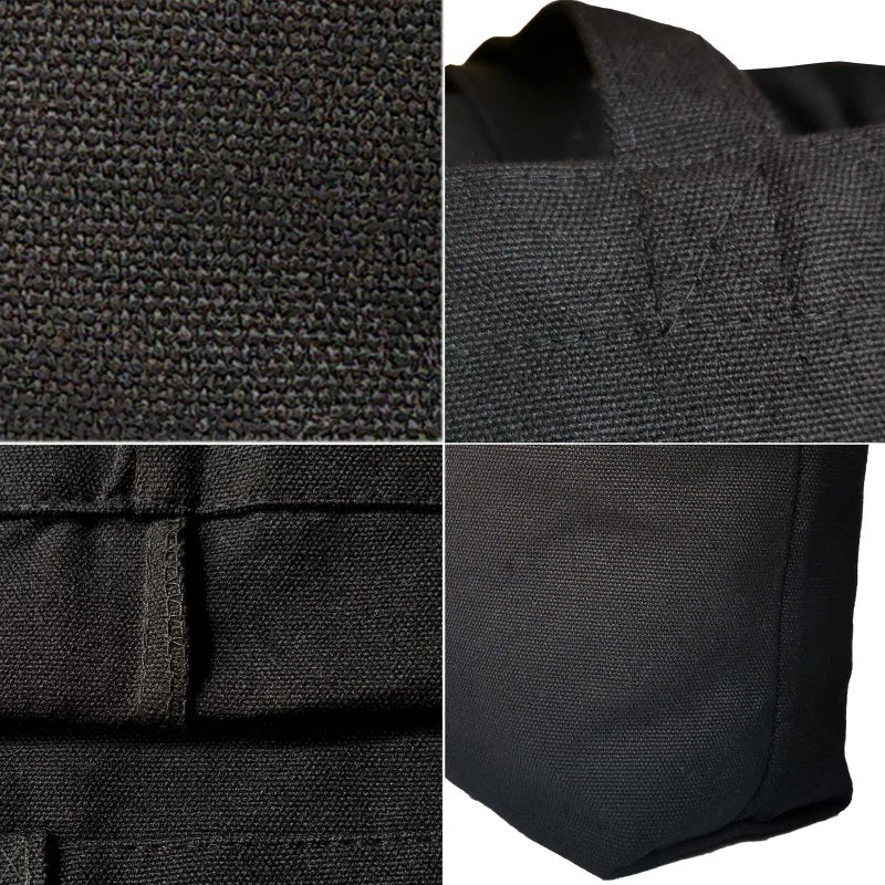 Koolmox Black Canvas حقيبة حمل 6 عبوات 17 × 14 × 33 '' 12oz أكياس القطن الثقيلة مع المقابض وأكياس التسوق القابلة لإعادة الاستخدام القابلة لإعادة الاستخدام بشكل كبير أكياس تسامي الأكياس فارغة للمعلمين الحرف اليدوية - Image 2
