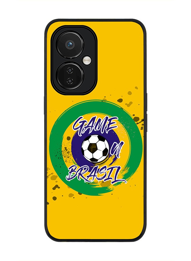 Stylizedd Rugged Black edge case for Nord CE 3 Lite Slim fit Soft Case Flexible Rubber Edges Anti Drop TPU Gel Thin Cover - Game on Brazil - Image 1