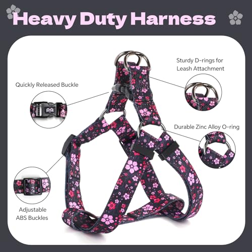 QQPETS Dog Harness Leash Set Adjustable Heavy Duty No Pull Halter Harnesses for Small Medium Large Breed Dogs Back Clip Anti-Twist Perfect for Walking - Image 3