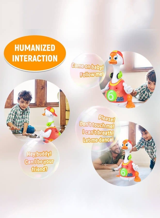 ريوليو لعبة موسيقية للأطفال، أوزة ترقص وتغني وتتحدث وتمشي وتتأرجح بالهيب هوب، لعبة تعليمية رائعة وهدية مناسبة للأطفال بعمر 18 شهرًا للأولاد والبنات - Image 4