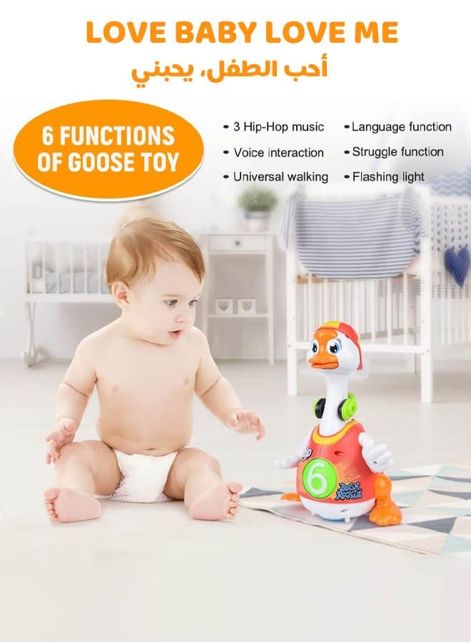 ريوليو لعبة موسيقية للأطفال، أوزة ترقص وتغني وتتحدث وتمشي وتتأرجح بالهيب هوب، لعبة تعليمية رائعة وهدية مناسبة للأطفال بعمر 18 شهرًا للأولاد والبنات - Image 3