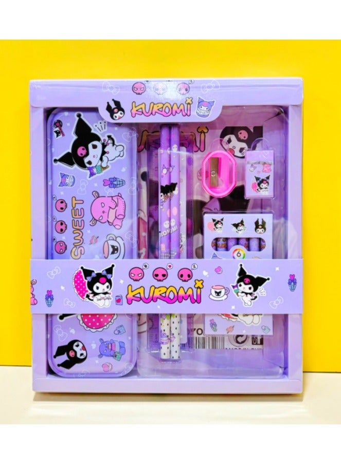 Generic Boys and Girls Stationery Set - Beautiful Classroom Essentials Set with Pencil Case, Ruler, Pencil and 6 Crayons, Storage Box - Homework and Study Tools for Boys/Girls Birthday Gifts 
