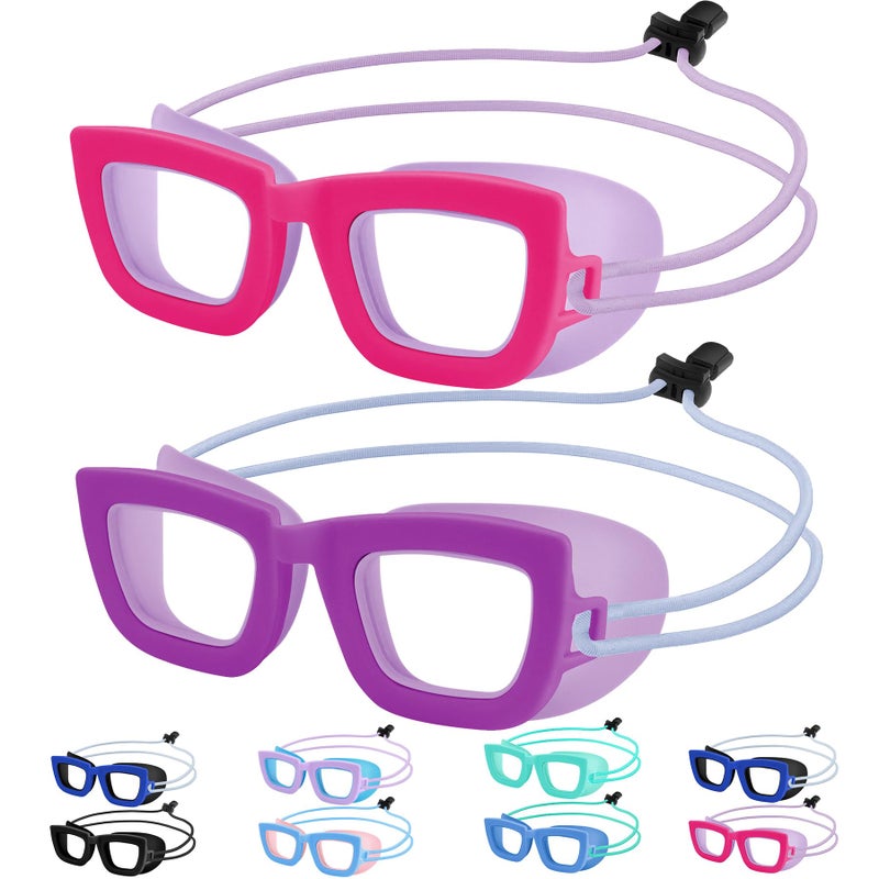Vvinca Kids Swim Goggles, 2 Packs Toddlers Swimming Goggles Bungee Strap No Hair Pulling Anti-Fog UV Protection Leak-Proof Sunglasses Design Swim Glasses Pool Goggles for Ages 3-10 Boys Girls Gift - Image 1