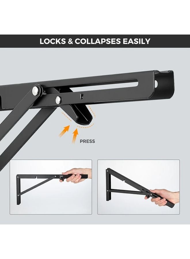 2Pcs Black Stainless Steel A Frame Brackets Adjustable Height Wall Mounted Shelving - Image 3