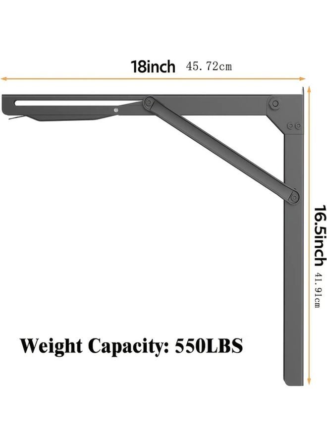 2Pcs Black Stainless Steel A Frame Brackets Adjustable Height Wall Mounted Shelving - Image 4