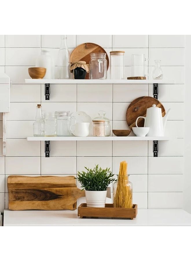 2Pcs Black Stainless Steel A Frame Brackets Adjustable Height Wall Mounted Shelving - Image 5