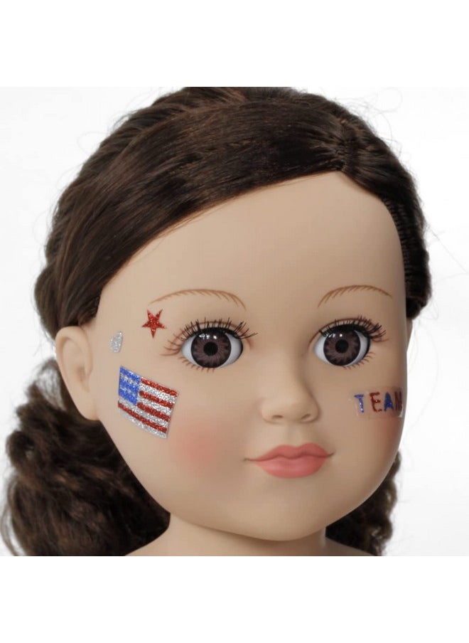 Emily Rose Doll Clothes18 Inch Gymnastics Sports Outfit For Dolls Doll Gymnastic Accessories With Medal And Face Stickers Gymnast Toy Compatible With American Girl Dolls Designed In Usa  - Image 4