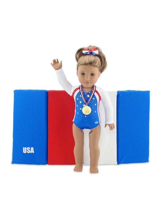 Emily Rose Doll Clothes18 Inch Gymnastics Sports Outfit For Dolls Doll Gymnastic Accessories With Medal And Face Stickers Gymnast Toy Compatible With American Girl Dolls Designed In Usa  - Image 5