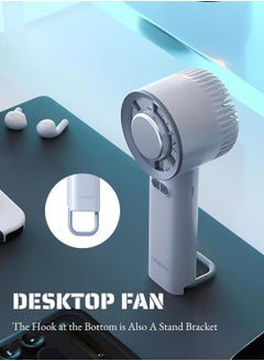 Necomi Portable Handheld Fan with Ice Compress, Three Speed Wind Power, Rechargeable Battery Powered Portable Fan, Lightweight Mini Turbo Fan for Travel, Outdoor Makeup, Home Office Blue  - Image 3