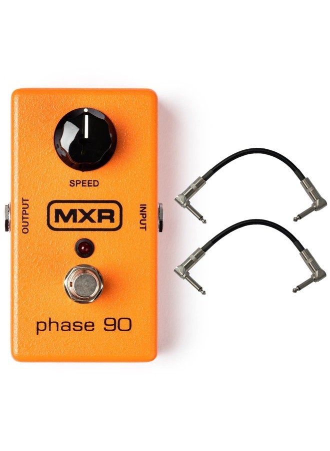 MXR New Dunlop M101 Phase 90 Phaser Effects Pedal Bundle with 6" Patch Cables - Image 1