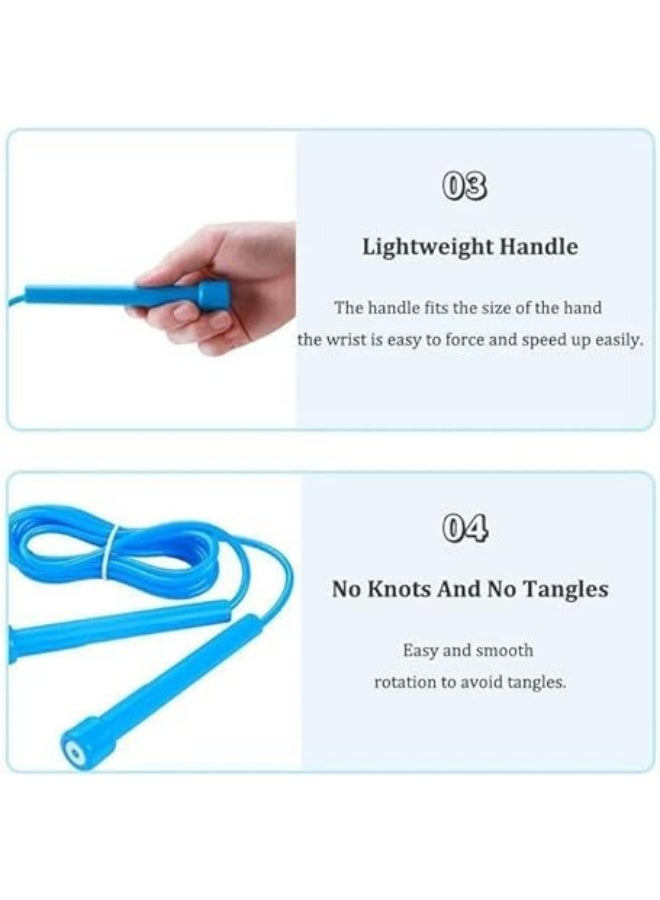 Lightweight Jump Rope for Fitness and Exercise - Adjustable Jump Ropes with Plastic Handles - Tangle-Free Skipping Rope for Crossfit, Gym, Cardio and Endurance Training - Jumping Rope - Image 2
