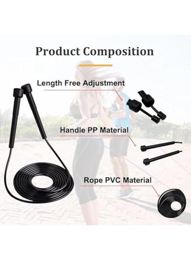 Lightweight Jump Rope for Fitness and Exercise - Adjustable Jump Ropes with Plastic Handles - Tangle-Free Skipping Rope for Crossfit, Gym, Cardio and Endurance Training - Jumping Rope - Image 3