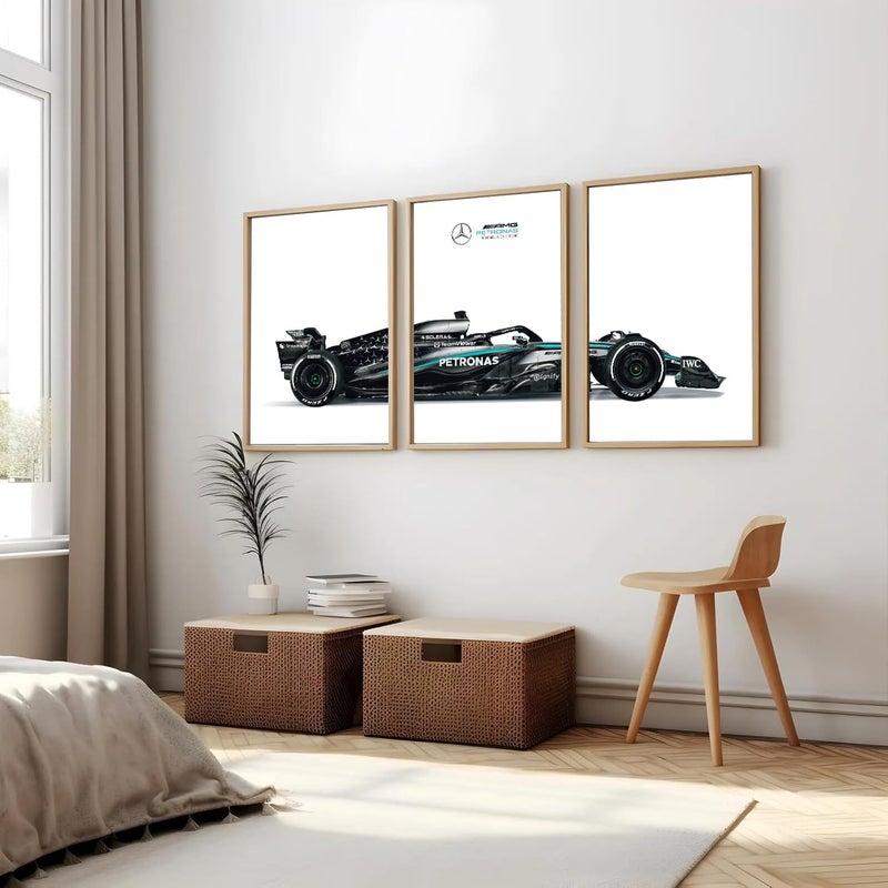 Gamya Extra Big Formula 1 F1 Cars Framed Aesthetic Posters For Wall Decoration, Bedroom, Living Room, Gift Item For Boys | Set of 3 (19x29 Inches) (AMG F1) - Image 2