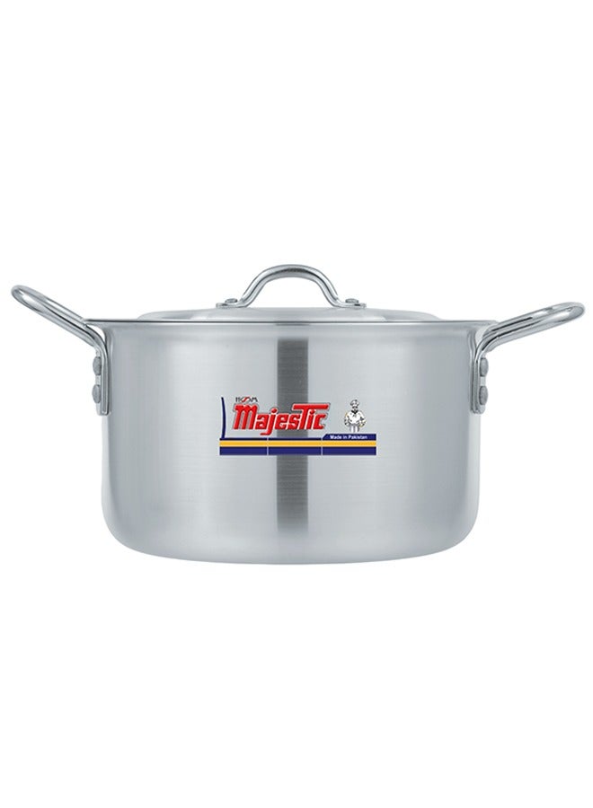 Majestic HOM 6x10 Aluminium Cookware Set – 5 Pcs Extra Large Stock Pots with Lids, Sizes 30-41 cm (12.5-29.5 Ltr), Ideal for Commercial Cooking & Large Meal Prep, Heavy Gauge, Durable Construction