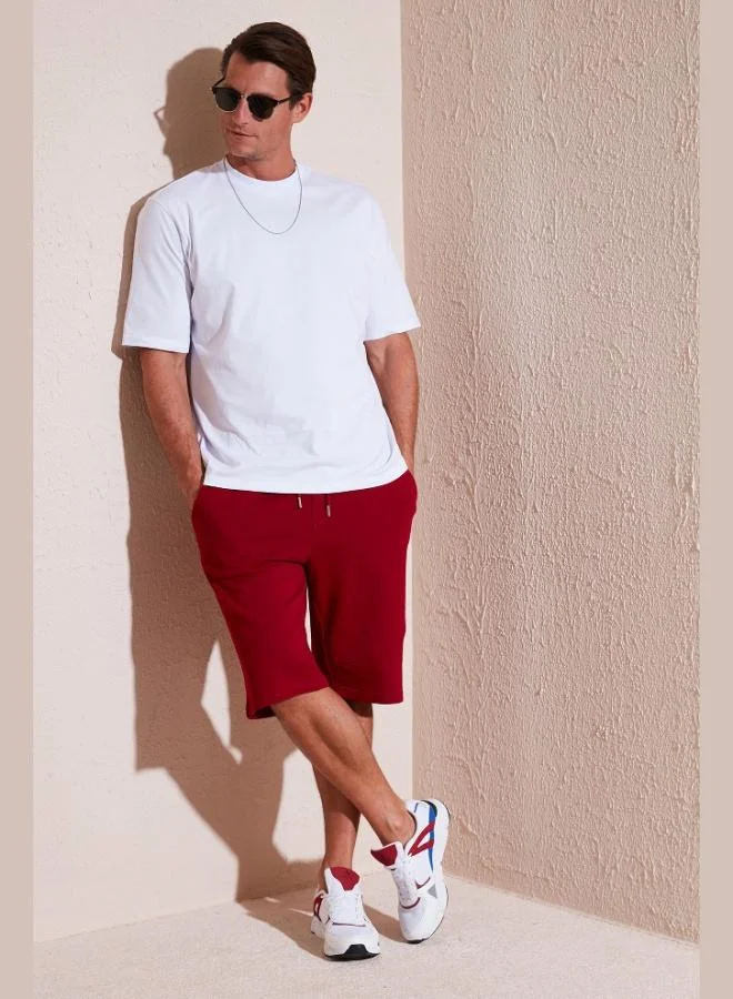 بوراتي شورت قطن بخصر برباط وجيوب بقصة عادية رجالي بوراتي