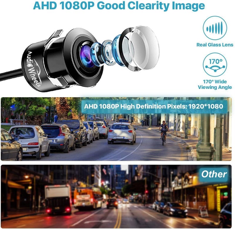 Audio Wheels Fisheye Lens AHD 1080P Car Reverse Camera | Backup Camera with AHD/CVBS Switch Functionality - 170° Wide Angle, Night Vision, Water-Resistant - Compatible with Car Android Monitors - Image 5