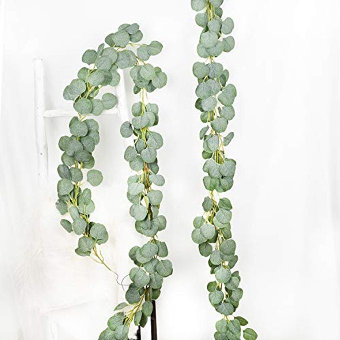 DearHouse 2PCS Eucalyptus Garlands Artificial Greenery Garland Faux Silk Eucalyptus Vines Wedding Backdrop Wall Decor Flower Arrangement - Image 4