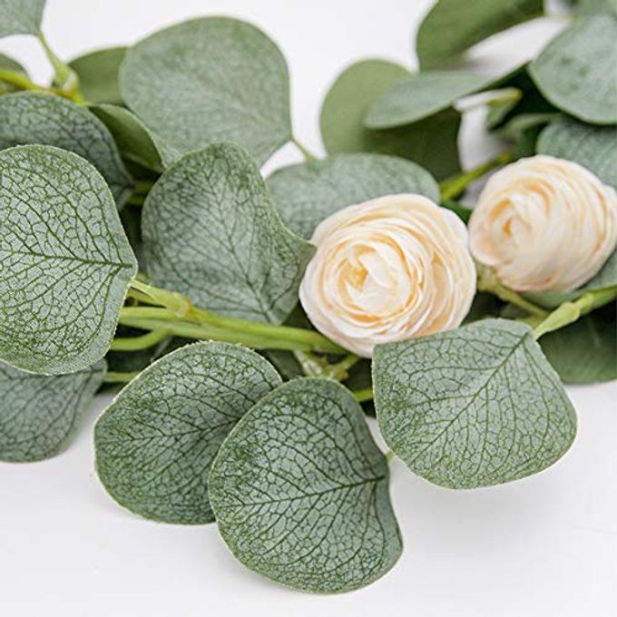 DearHouse 2PCS Eucalyptus Garlands Artificial Greenery Garland Faux Silk Eucalyptus Vines Wedding Backdrop Wall Decor Flower Arrangement - Image 3