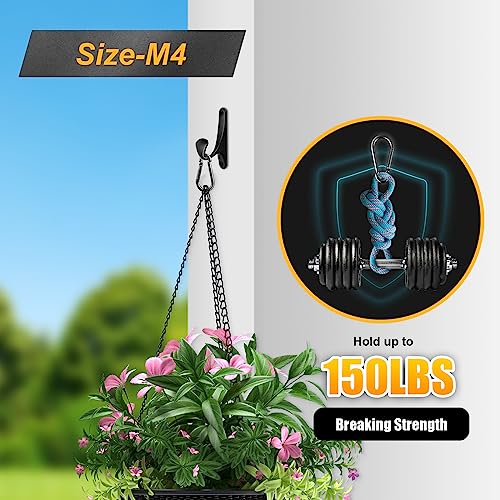 DELSWIN 12 Pcs Carabiner Clip Spring Snap Hook - M4 1.57 Inch Heavy Duty Snap Hooks Quick Link for Bird Feeders or Dog Leash & Harness, 110 lbs Capacity - Image 4