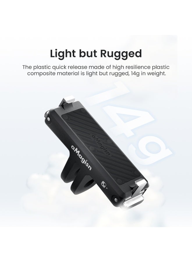 aMagisn قاعدة سريعة مغناطيسية لـ Insta360 Go Ultra مع قفل مخلب من الفولاذ المقاوم للصدأ – خفيفة الوزن، امتصاص للصدمات، تثبيت مستقر لكاميرات الأكشن - Image 3