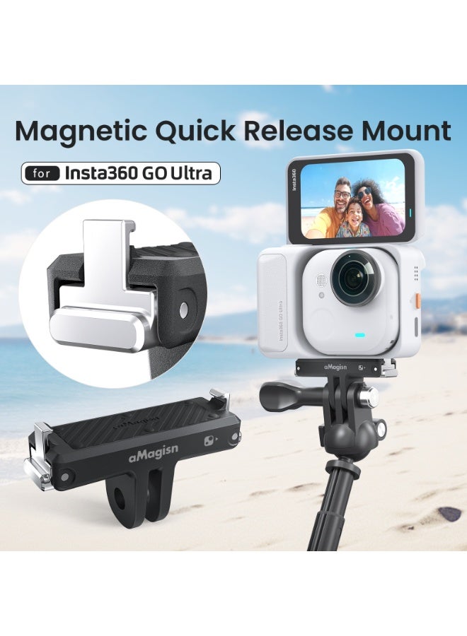 aMagisn قاعدة سريعة مغناطيسية لـ Insta360 Go Ultra مع قفل مخلب من الفولاذ المقاوم للصدأ – خفيفة الوزن، امتصاص للصدمات، تثبيت مستقر لكاميرات الأكشن - Image 2