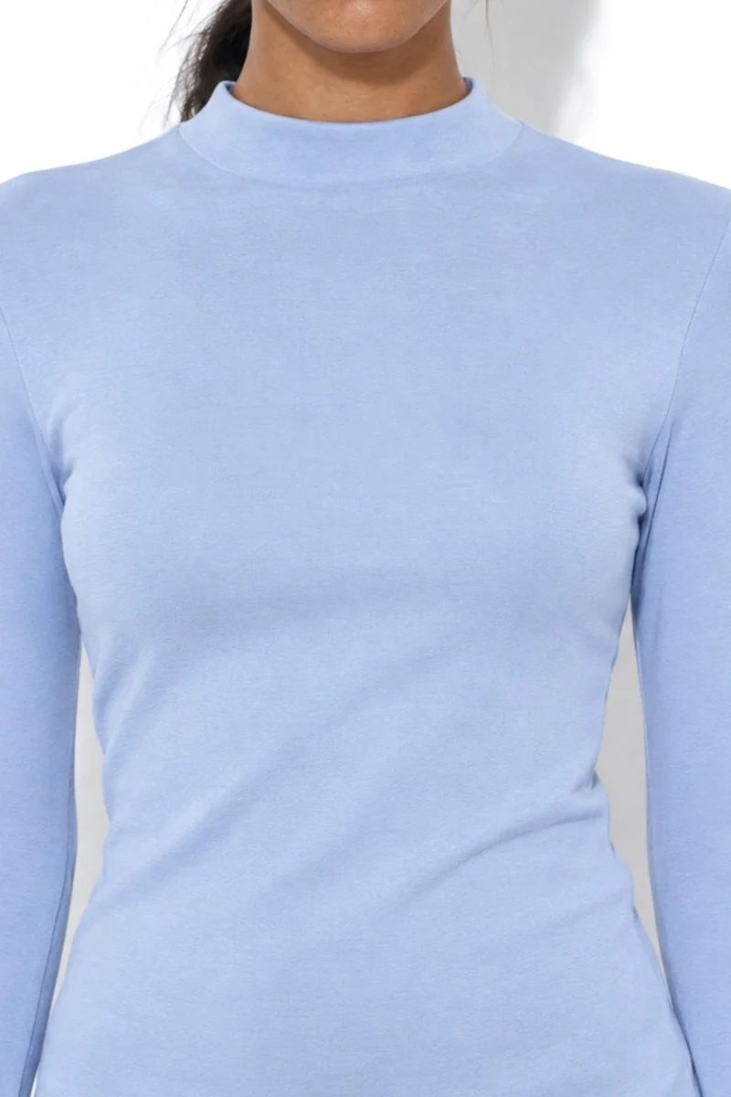 Busem Baby Blue BUSEM Slim Fit Half Turtleneck Blouse for Women | Best Price UAE