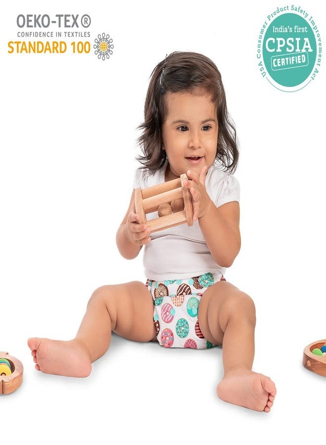 Superbottoms BASIC Assorted Pack of 3 Diapers with 3 Dry feel Inserts - Freesize cloth diapers | Reusable cloth diapers for babies - Fits babies from 0-3 years - 5-17kgs | Option 3 - Image 2