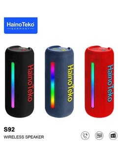 Haino Teko S92 Portable Wireless Speaker with High Bass Sound Quality – Multi-Functional Button Control, LED Light, Compact Design, Ideal for Parties and Outdoor Activities – Black  - Image 2