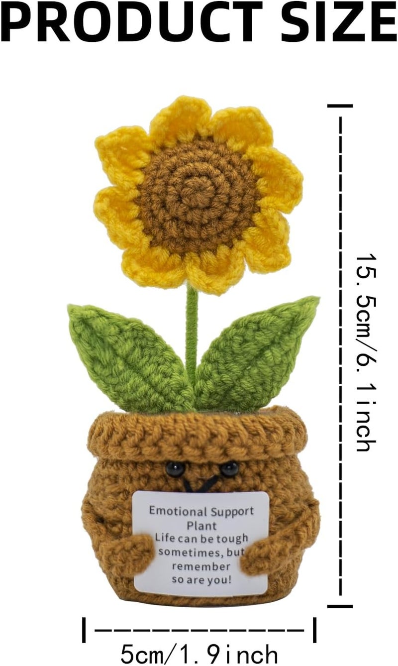 Massmot Crochet Flowers, Crochet Flowers Artificial Sunflower, Gratitude Crochet Flower Decor Gift for Friends Mother's Day Teacher's Day Anniversary Thank You Present - Image 2