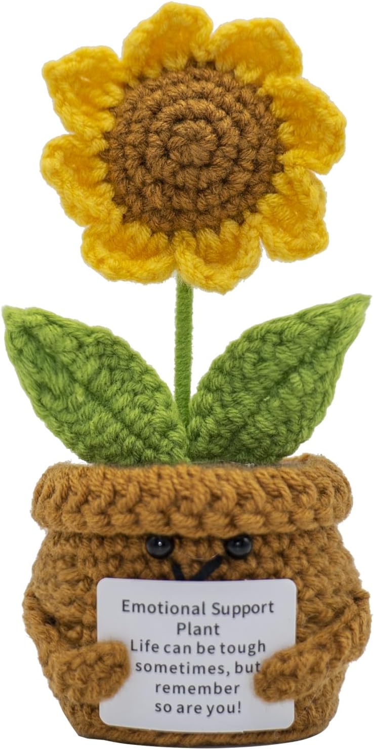 Massmot Crochet Flowers, Crochet Flowers Artificial Sunflower, Gratitude Crochet Flower Decor Gift for Friends Mother's Day Teacher's Day Anniversary Thank You Present - Image 1