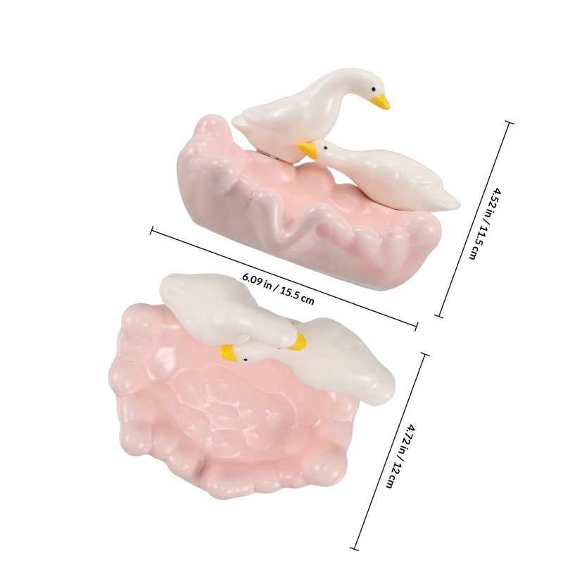 Ceramic Duck Soap Dish with Self Draining Design for Bathroom Sink Shower Washbasin - Image 3