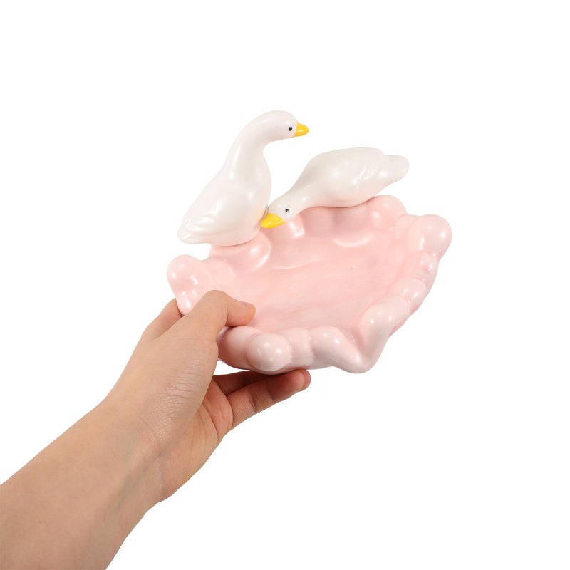 Ceramic Duck Soap Dish with Self Draining Design for Bathroom Sink Shower Washbasin - Image 4