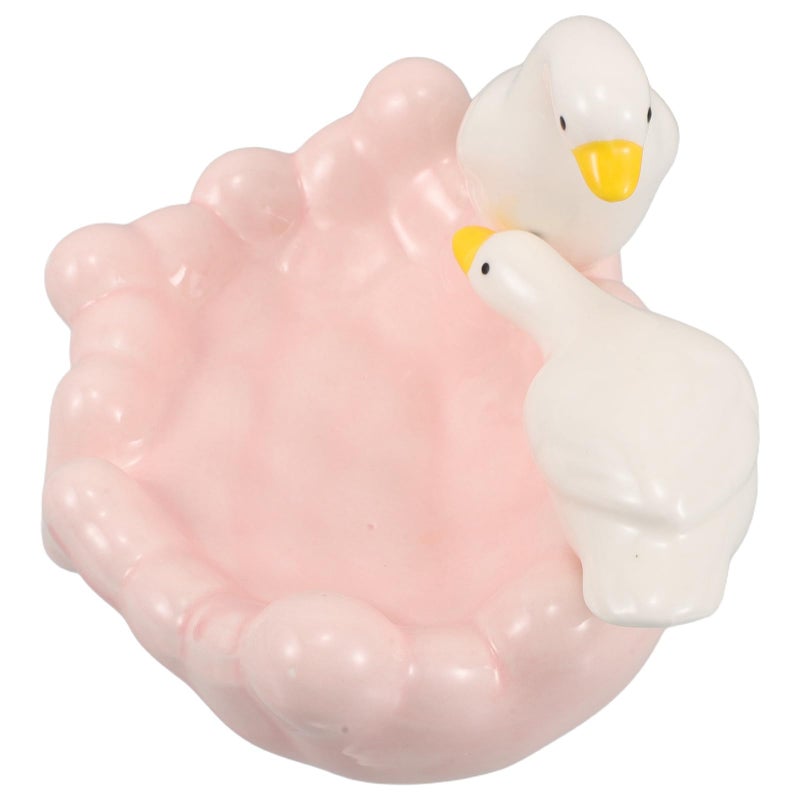 Ceramic Duck Soap Dish with Self Draining Design for Bathroom Sink Shower Washbasin - Image 2