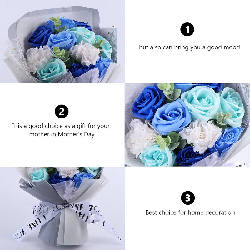1 Bundle Soap Flower Simulation Flower Rose Carnation Soap Bouquet for Festival - Image 4