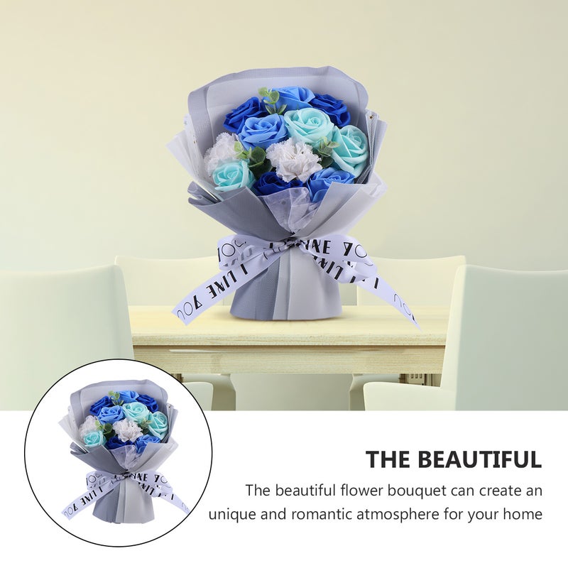 1 Bundle Soap Flower Simulation Flower Rose Carnation Soap Bouquet for Festival - Image 2