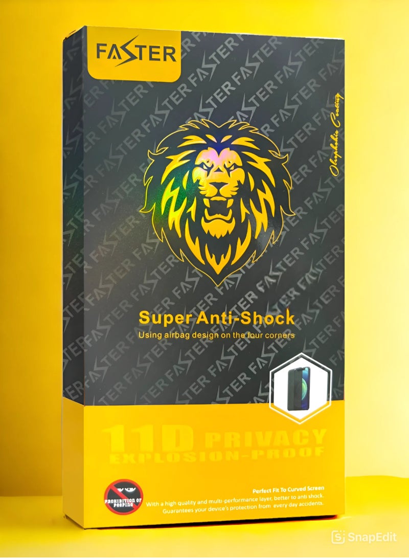 فاستر واقي شاشة سيراميك HD مضاد للتجسس لـ آيفون اكس ماكس (iPhone Xs Max) لحماية الخصوصية (ضد البصمة)  من Faster, حماية قصوى للشاشة من الخدوش والكسر - Image 5