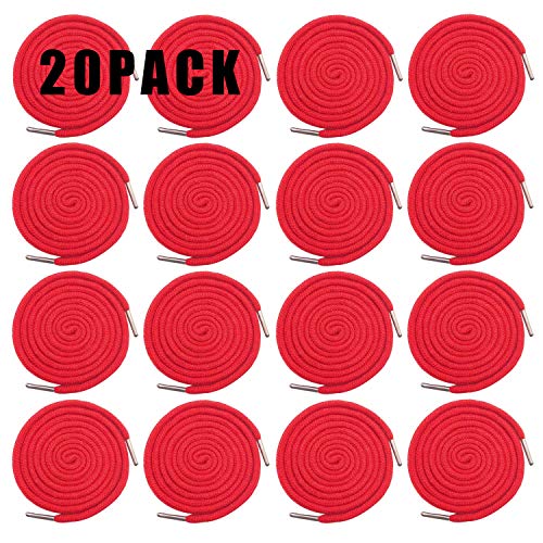 Luckkyme 20 Pack Replacement Drawstrings Drawcords for Pants Sweatpants Hoodies Scrubs Jackets Shorts Tool 53" Long (Red) - Image 1