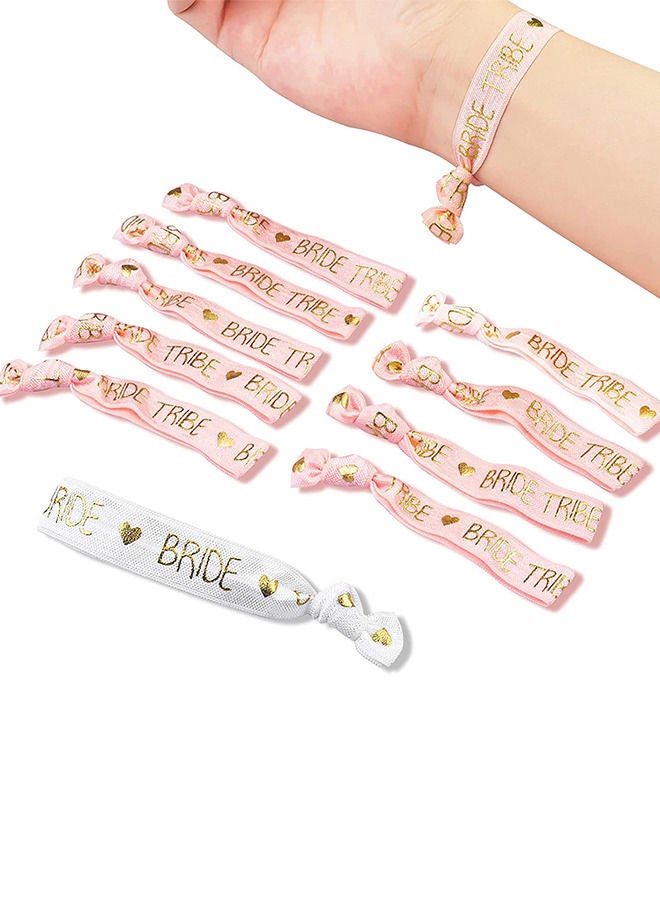 11pcs Bride Tribe Hair Ties Bridesmaids Hen Party Wrist Bands for Bachelorette Wedding Bridal Shower Bride to Be Party Favors - Image 1